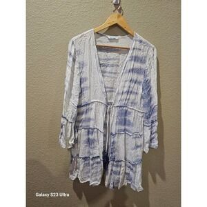 Swimsuit cover, robe, Kimono, by Blue Island, light beachy, with tie wai…